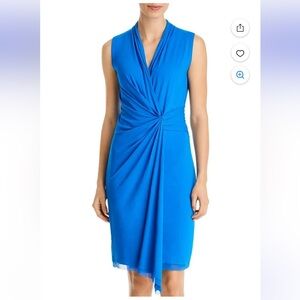 Kobi Halperin Maureen Jersey Faux Wrap Sheath Dress in Blue Size XS